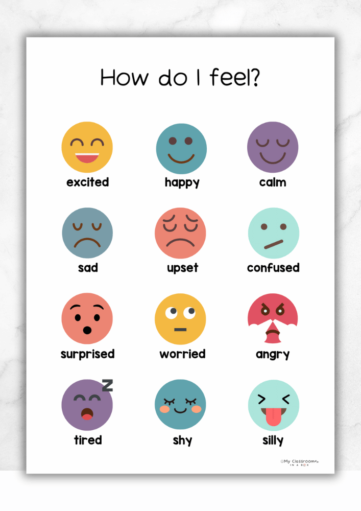 Feelings Chart For Kids Printable - The Cassia Box